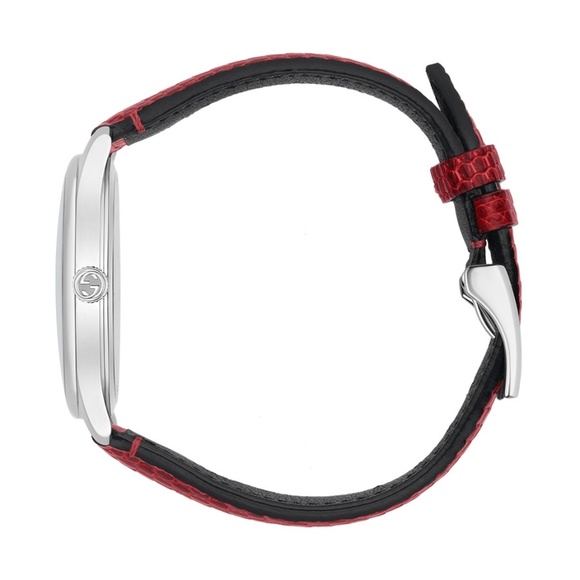 36mm Gucci G-Timeless Red Mother of Pearl with Lizard Strap - Picture 7 of 8